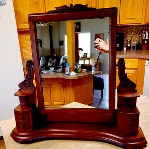 ANTIQUE AMERICAN EMPIRE PERIOD SHAVING MIRROR